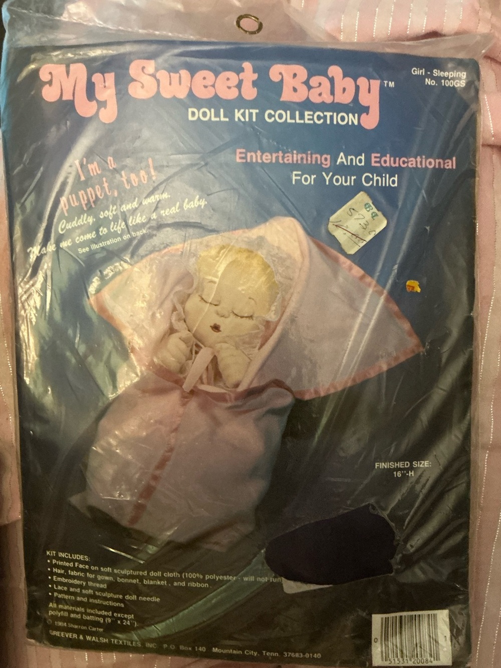 Vintage 1984 My Sweet Baby Doll Kit:*Complete Components Pkg Torn Package $10